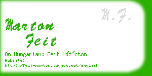 marton feit business card